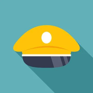 Pilot or captain uniform hat flat design Stock Illustration