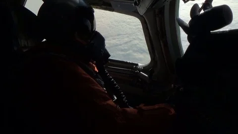 The pilot in an orange suit Stock Footage 94654091