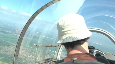 Pilot in plane 3 Stock Footage 38334751