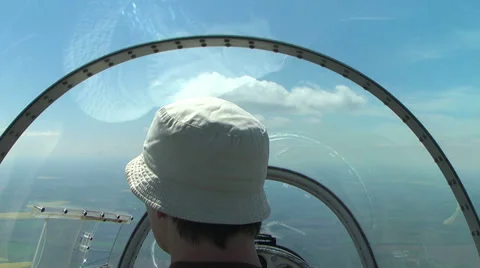 Pilot in plane 4 Stock Footage 38334721