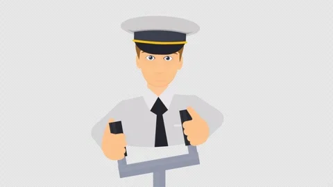 Pilot of the plane. Animation of a pilot at the helm. Cartoon Video stock 248666770