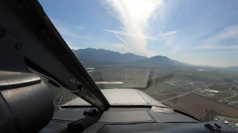 Pilot Point of View Takeoff, Flying and Landing an Airplane TIMELAPSE Stock Footage 299703994