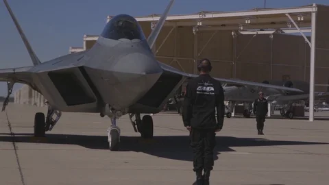 Pilot prepare to ride Lockheed Martin F-... | Stock Video | Pond5