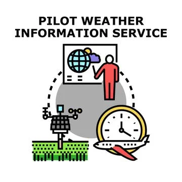 Pilot receiving weather information and flight service Stock Illustration
