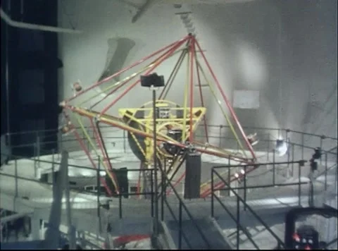 Pilot rotating during simulated flight in Multi-Axis Space Test Inertia Facility Stock Footage 262445128