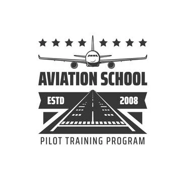 Pilot school training program monochrome icon Illustrazione stock
