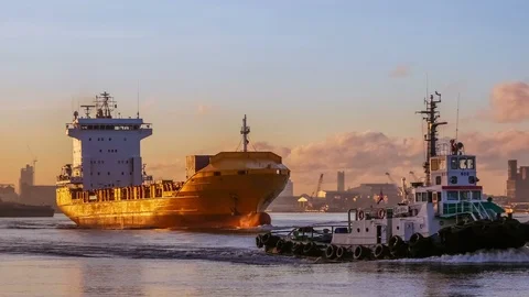 Pilot a ship is navigating a cargo ship to the gulf of Thailand. Stock Footage 91892026