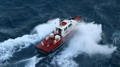 Pilot ship in Piraeus harbour Stock Footage 38339426