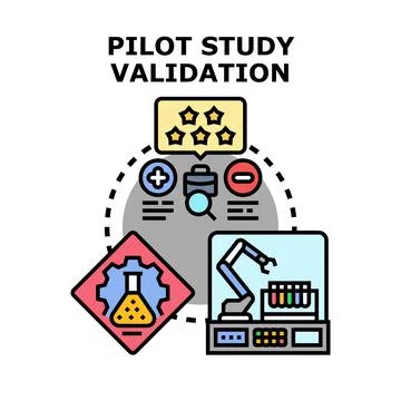 Pilot study validation research and experiment process Stock Illustration