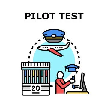 Pilot test for aspiring aviators assessment program Stock Illustration