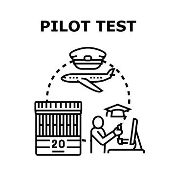 Pilot test for aspiring aviators assessment program Stock Illustration