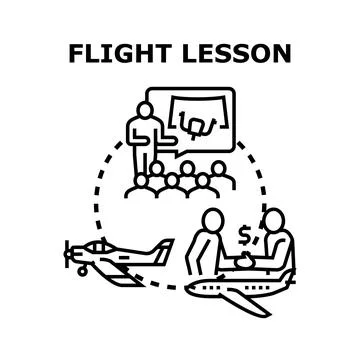 Pilot training education and flight school enrollment concept Illustrazione stock