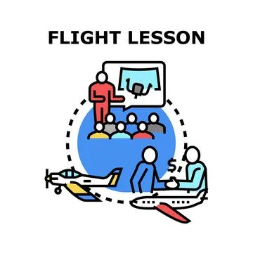 Pilot training education and flight school enrollment concept Illustrazione stock