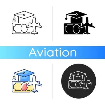 Pilot training financing icon Stock Illustration