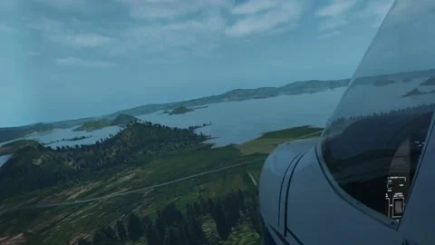 Pilot training on a light aircraft simulator Video stock 223468457