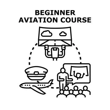 Pilot training program for aviation course beginners 스톡 일러스트