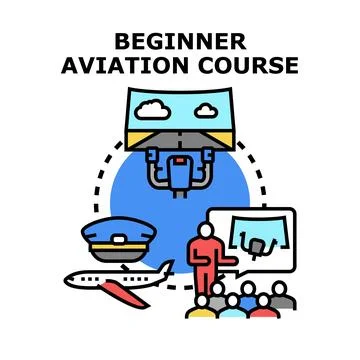 Pilot training program for aviation course beginners Stock Illustration