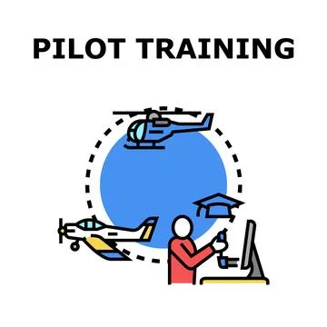 Pilot training program for aviation education Stock Illustration