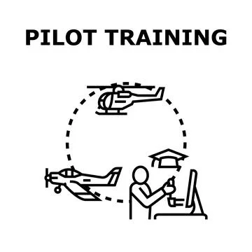 Pilot training program for aviation education Illustrazione stock