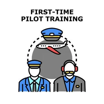 Pilot training program for first time aviation students 库存插图
