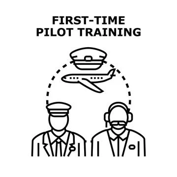 Pilot training program for first time aviation students Stock Illustration