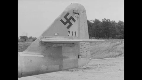 Pilot tries out ME-262 Stock Footage 103384496