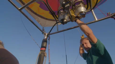 Pilot turns on the fire burner Stock Footage 59818095