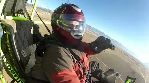 Pilot ultralight thumbs up ok P HD 034-2 Stock Footage 10609994