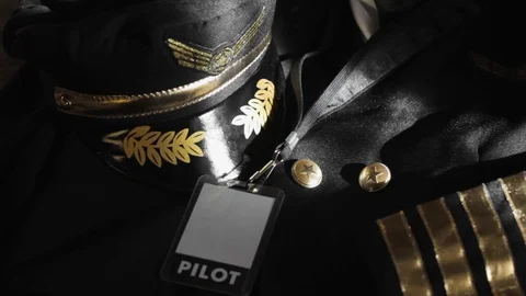 Pilot uniform  profession  airline  crew aviator professional Stock Footage 115491943