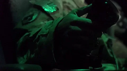 Pilot using joystick controls while flying Stock Footage 93225558