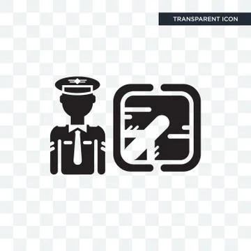 Pilot vector icon isolated on transparent background, Pilot logo design Free Stock Illustration