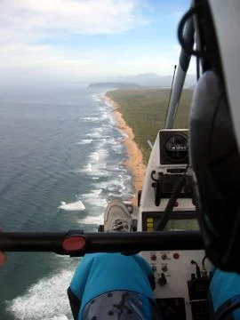 Pilot view of a coast Stock Photos