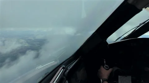 PIlot View From a Jer Ccokpit While Flying Through Menacing storm Stom Cumulus Stock Footage 333563828