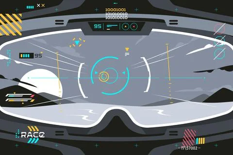 Pilot in virtual glasses control drone Illustrazione stock