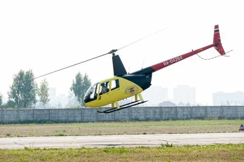 Piloting of Aerospatiale AS-350B3e Ecureuil Stock Photos