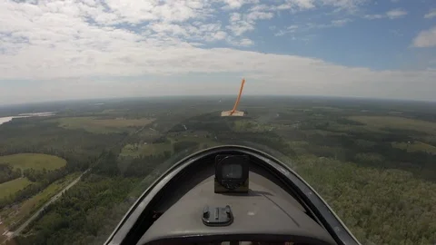 Piloting glider plane view from the cockpit Stock-Footage 108572434