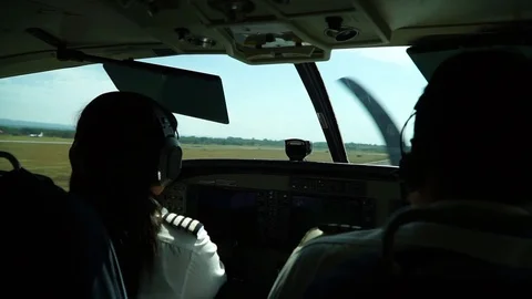 Pilots about to take off small plane Stock Footage 111585642