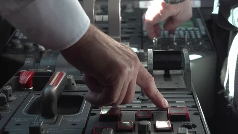 Pilots controls the aircraft. Stock-Footage 105668839