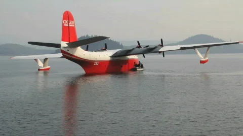 Pilots Enter Water Bomber Stock Footage 844008