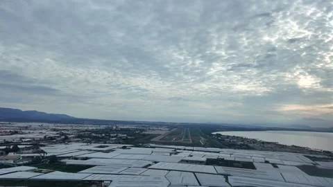 Pilot’s Eye View in the Final Approach to Coastal Almeria Airport Runway (LEI) Stock Footage 332626883