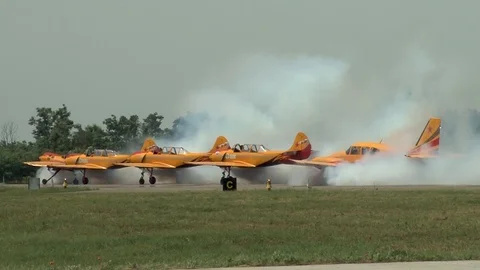Pilots from flight crew First Flight check work of demo smoke before departure. Stock Footage 106491944