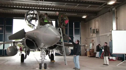 Pilots get out of fighter jet Stock Footage 58122753