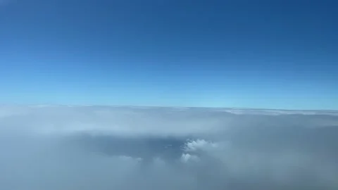 A pilot’s perspective recorded from a jet cockpit flying just some layers Stock Footage 239958983