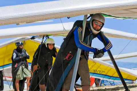 Pilots in a row Stockfoto's