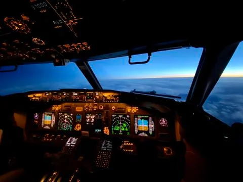 Pilots View Dusk Stock Photos