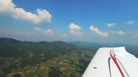 Pilots view from small airplane, cross country flying, freedom, adventure Stock Footage 117985883