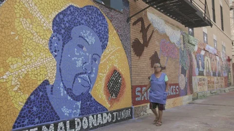 PILSEN TILE MURALS Video stock 95944121