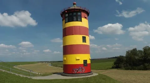 Pilsum Lighthouse Stock Footage 8927091