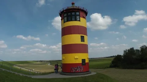 Pilsum lighthouse - time laps Stock Footage 8927142