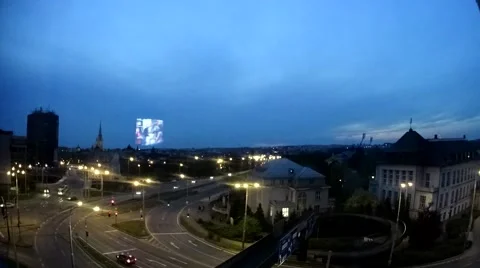 Pilzen Czech Rep Time Lapse Dusk To Night Stock Footage 66776432